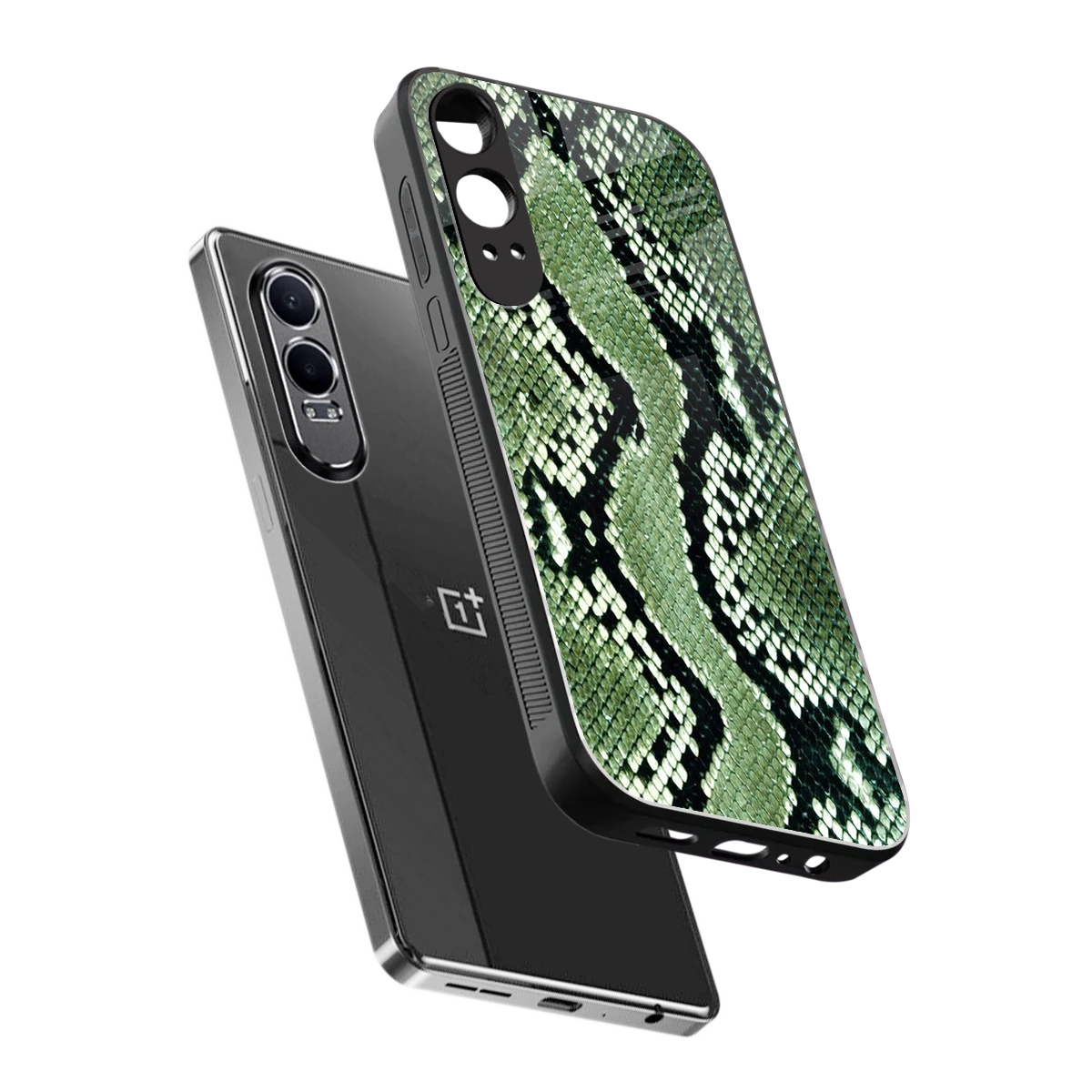 Venom Green sleek oneplus nord ce 4 lite cover with tempered glass back and TPU edges