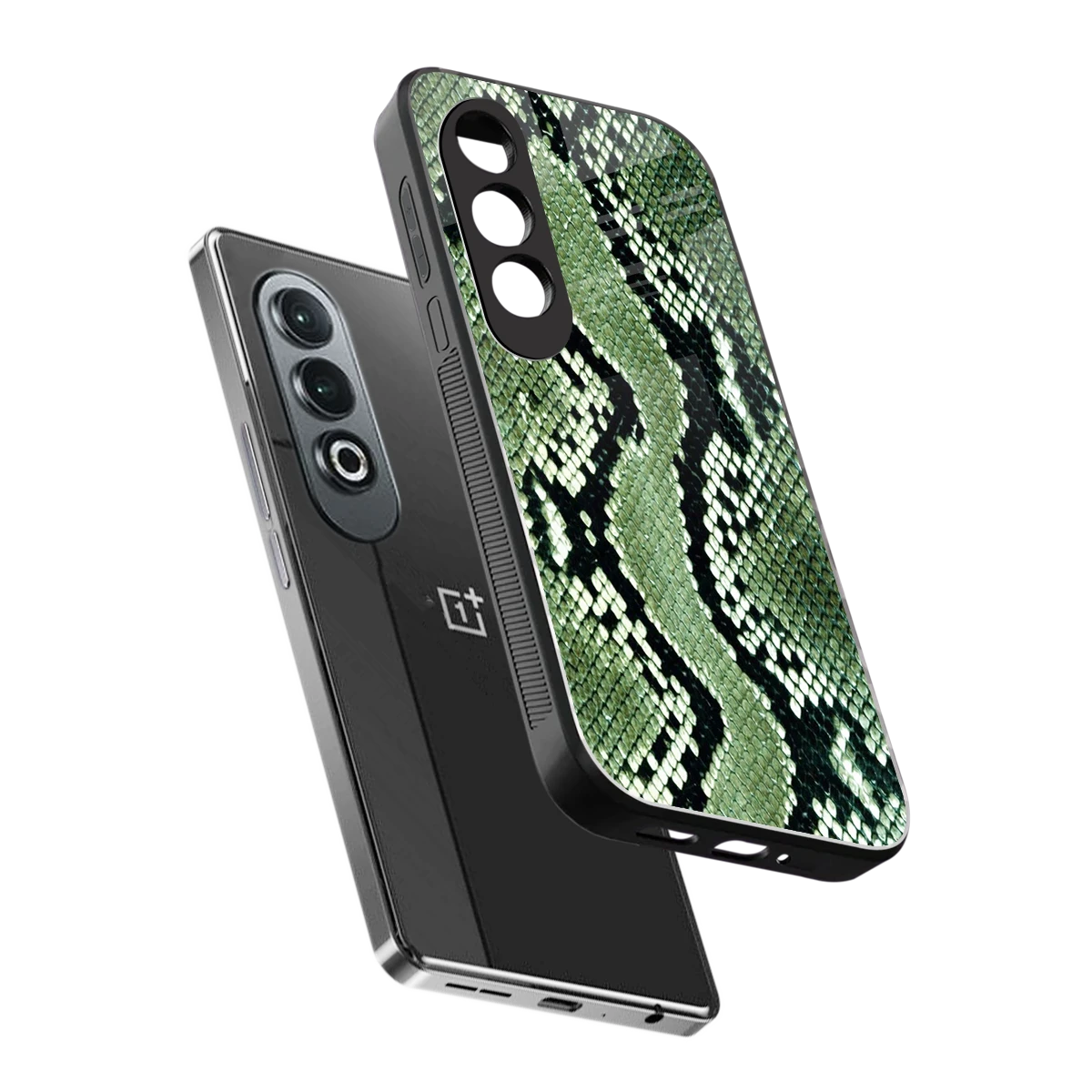 Venom Green sleek oneplus nord ce 4 cover with tempered glass back and TPU edges