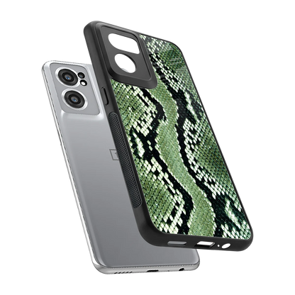 Venom Green sleek oneplus nord ce 2 cover with tempered glass back and TPU edges