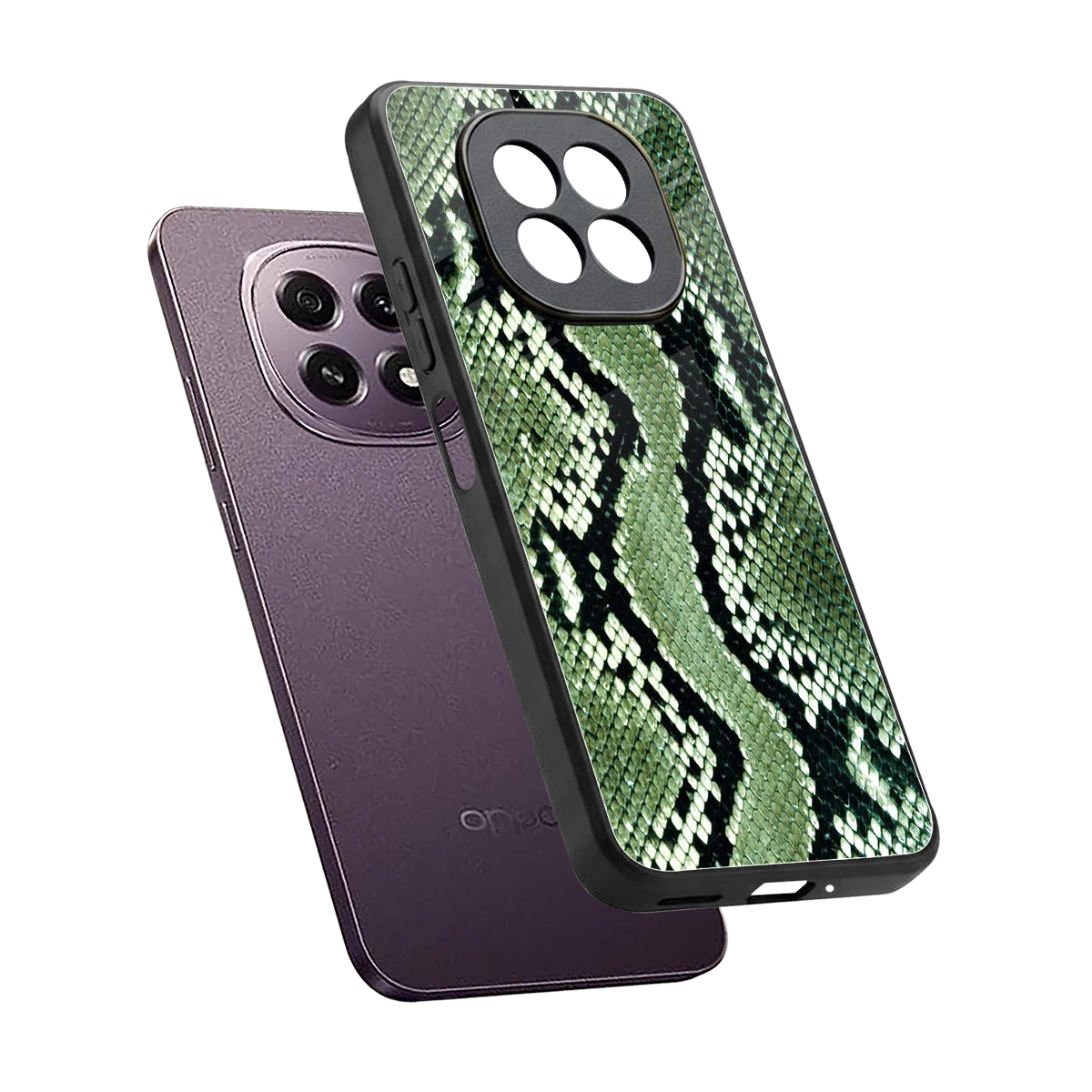 Venom Green sleek oppo f29 5g cover with tempered glass back and TPU edges