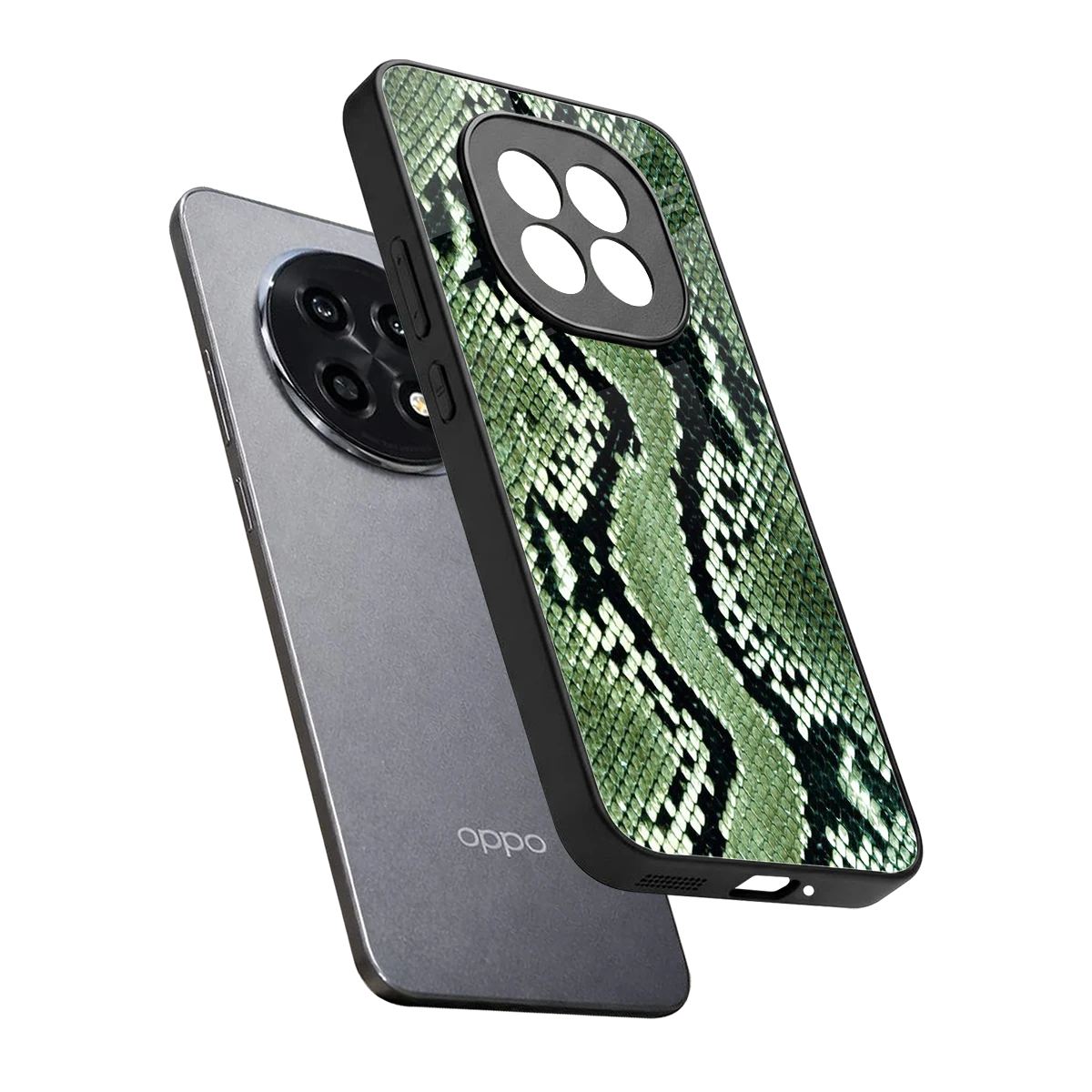 Venom Green sleek oppo f29 pro 5g cover with tempered glass back and TPU edges