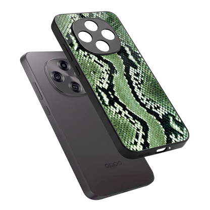 Venom Green sleek oppo f31 pro 5g cover with tempered glass back and TPU edges