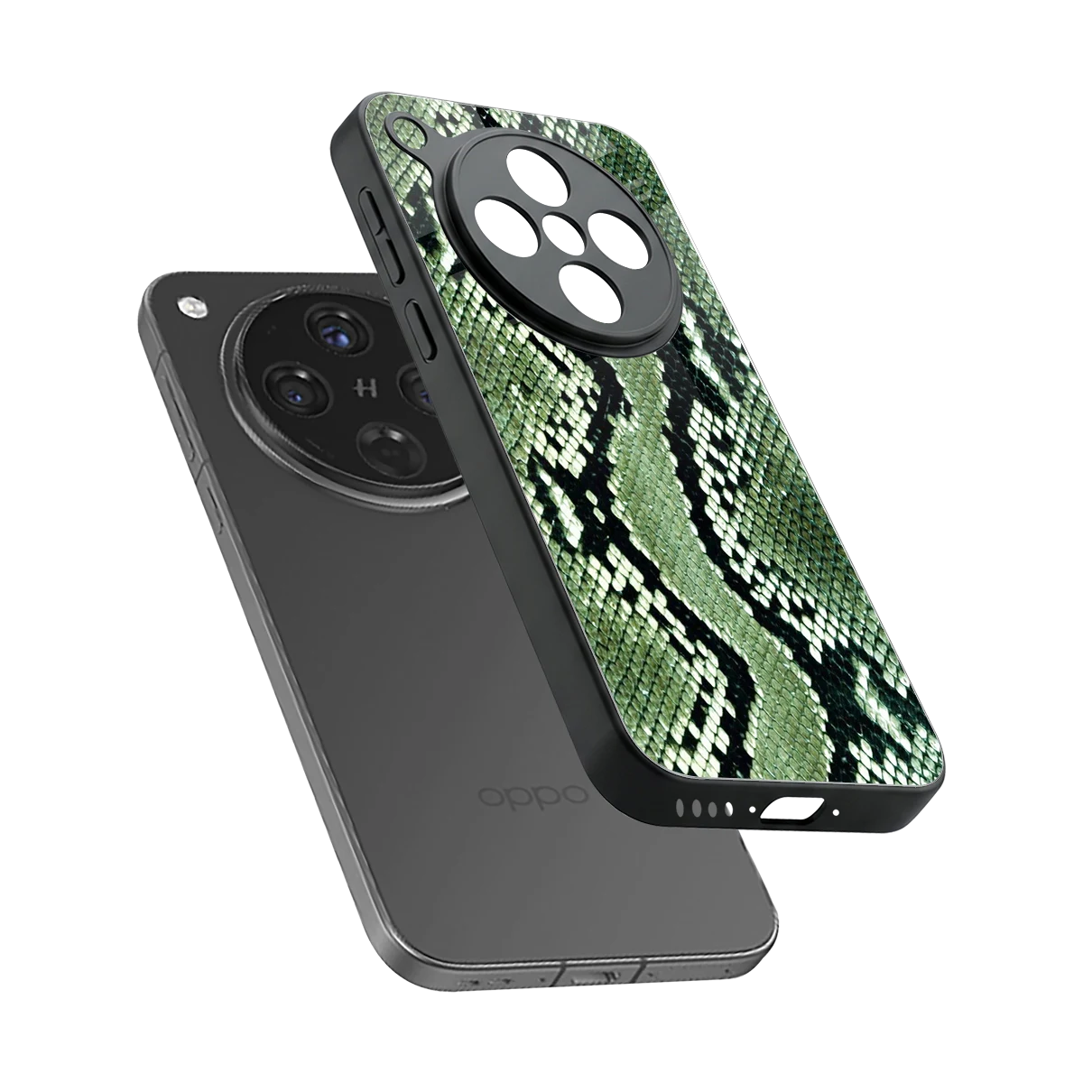 Venom Green sleek oppo find x8 cover with tempered glass back and TPU edges