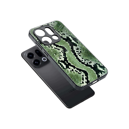 Venom Green sleek oppo find x9 cover with tempered glass back and TPU edges