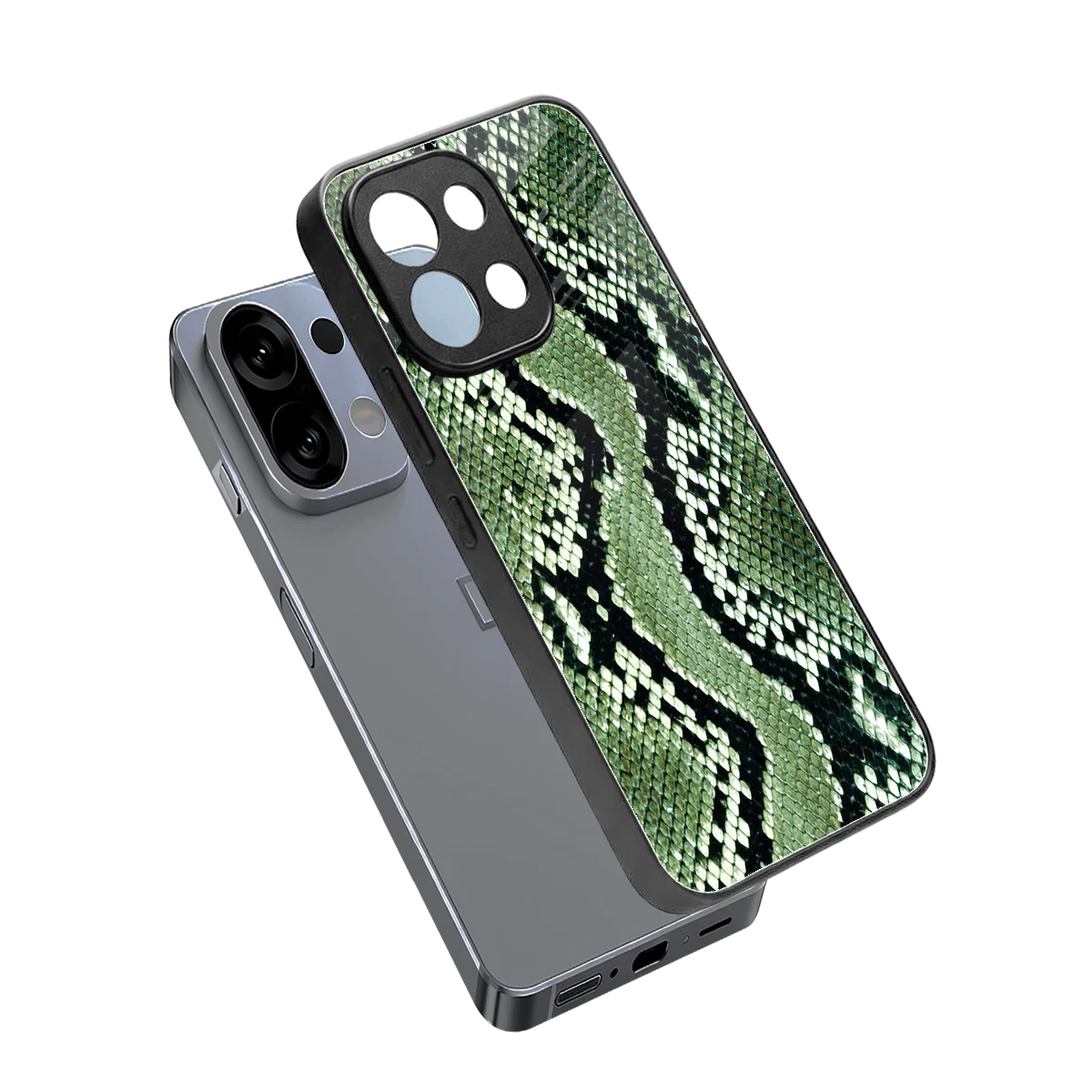 Venom Green sleek oppo k13 5g cover with tempered glass back and TPU edges
