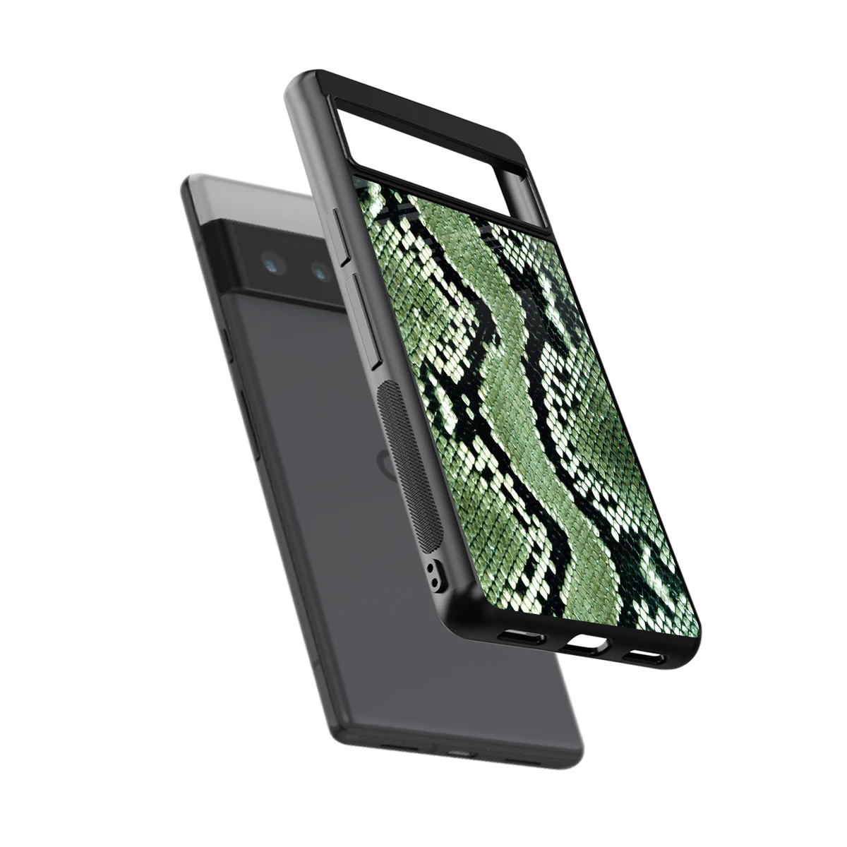 Venom Green sleek google pixel 6 pro cover with tempered glass back and TPU edges