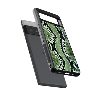 Venom Green sleek google pixel 6 pro cover with tempered glass back and TPU edges