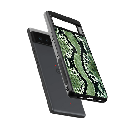 Venom Green sleek google pixel 6 cover with tempered glass back and TPU edges