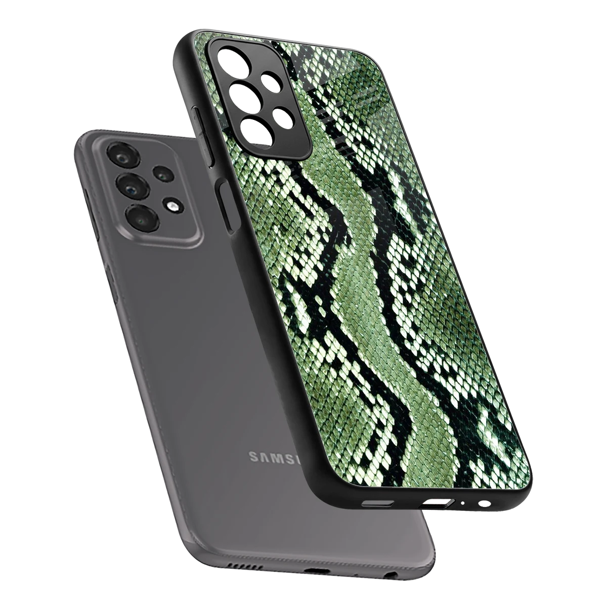 Venom Green sleek samsung galaxy a23 cover with tempered glass back and TPU edges