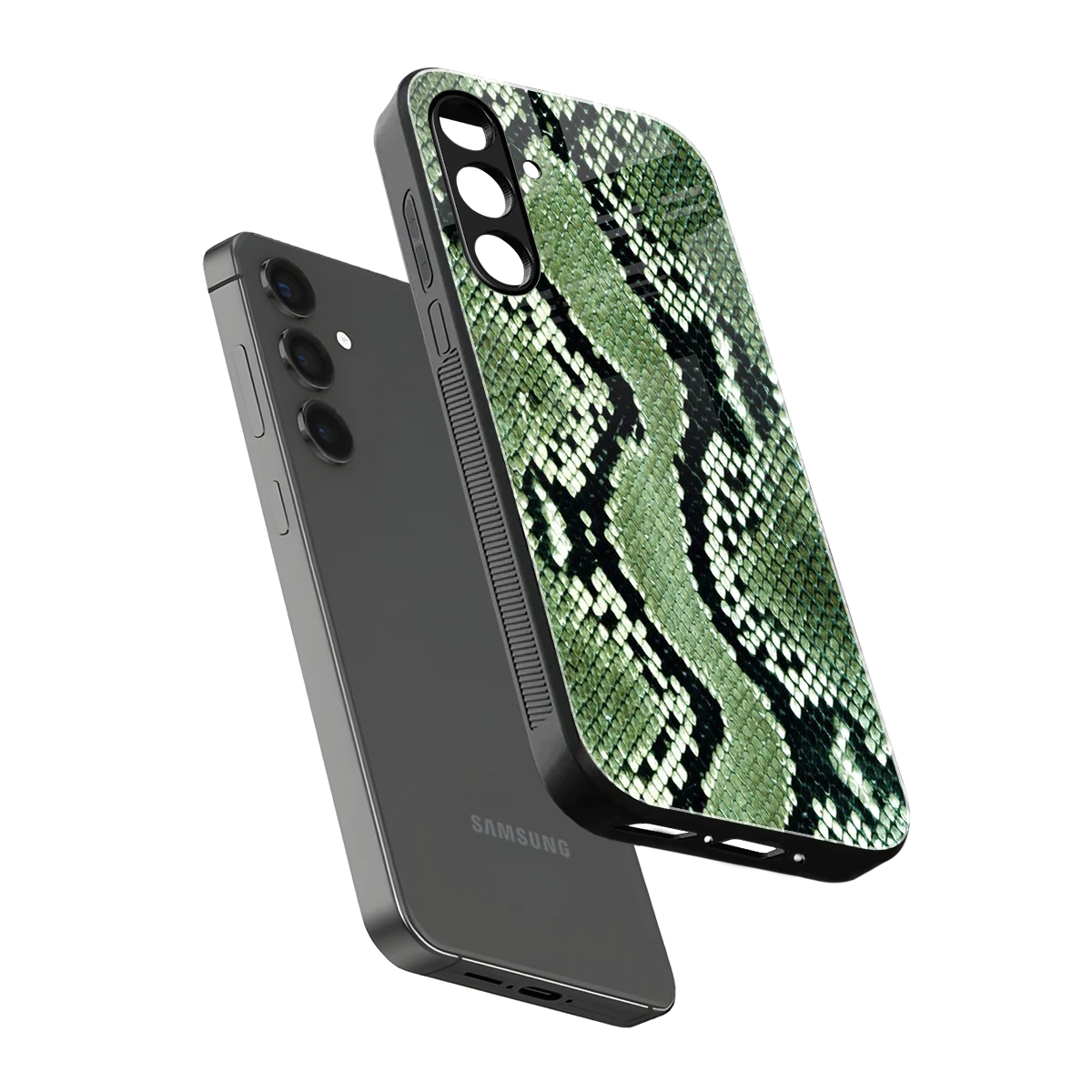 Venom Green sleek samsung galaxy a14 5g cover with tempered glass back and TPU edges