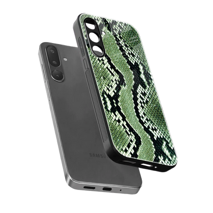 Venom Green sleek samsung galaxy m56 5g cover with tempered glass back and TPU edges