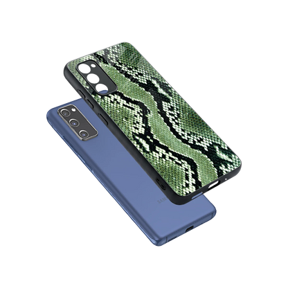 Venom Green sleek samsung galaxy s20 fe cover with tempered glass back and TPU edges