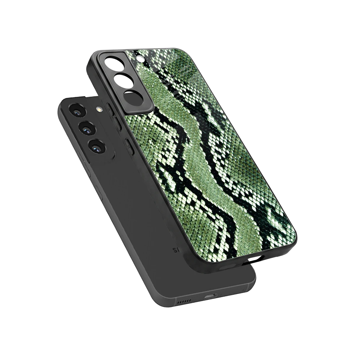 Venom Green sleek samsung galaxy s22 cover with tempered glass back and TPU edges