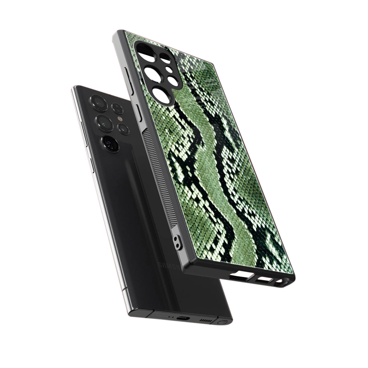 Venom Green sleek samsung galaxy s23 ultra cover with tempered glass back and TPU edges