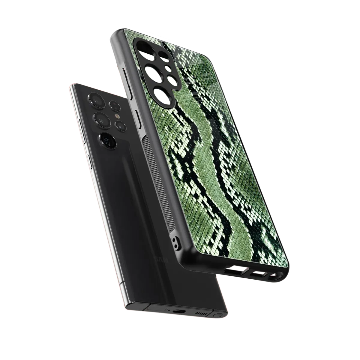 Venom Green sleek samsung galaxy s25 ultra cover with tempered glass back and TPU edges