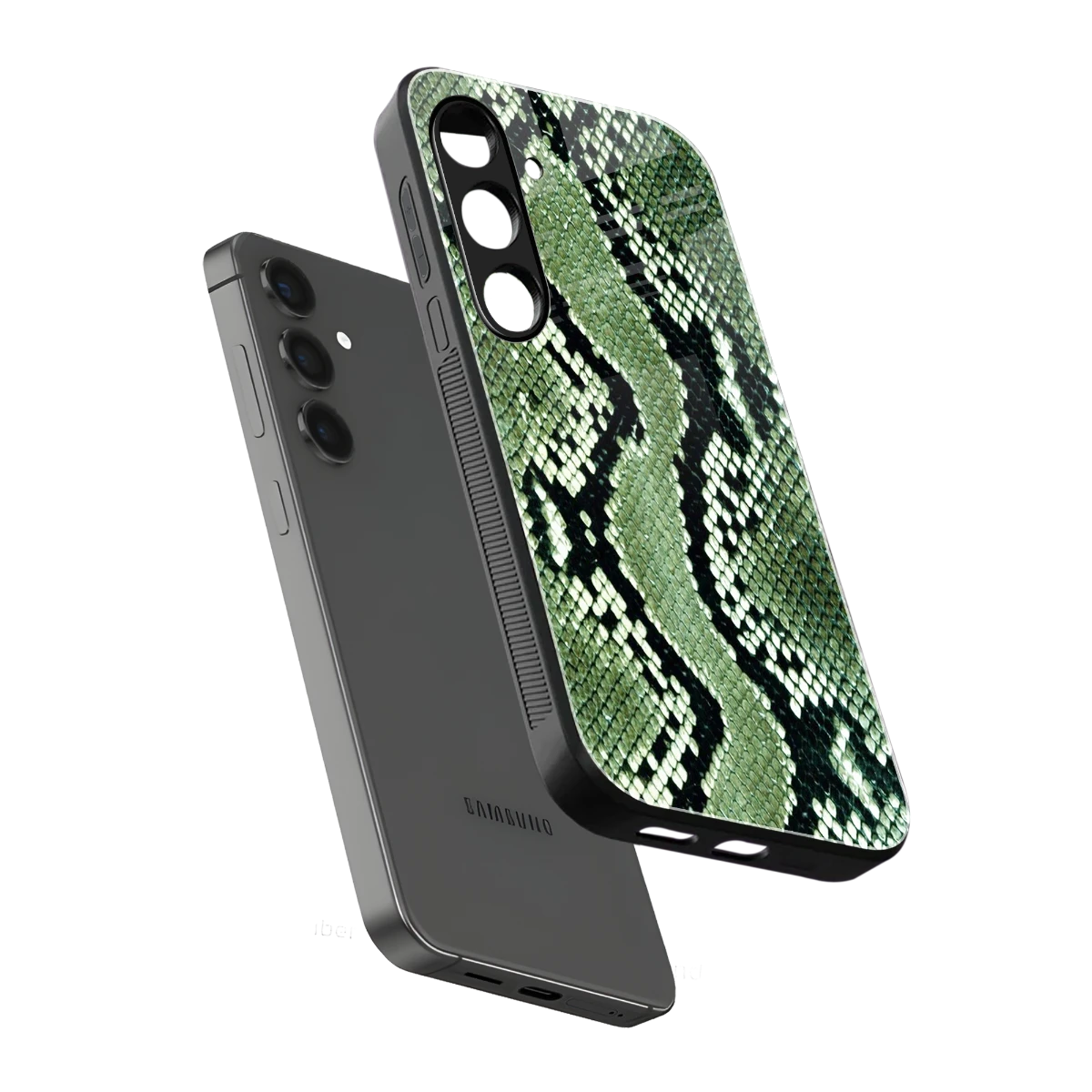 Venom Green sleek samsung galaxy s24 cover with tempered glass back and TPU edges