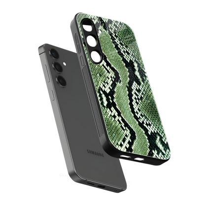 Venom Green sleek samsung galaxy s24 fe cover with tempered glass back and TPU edges