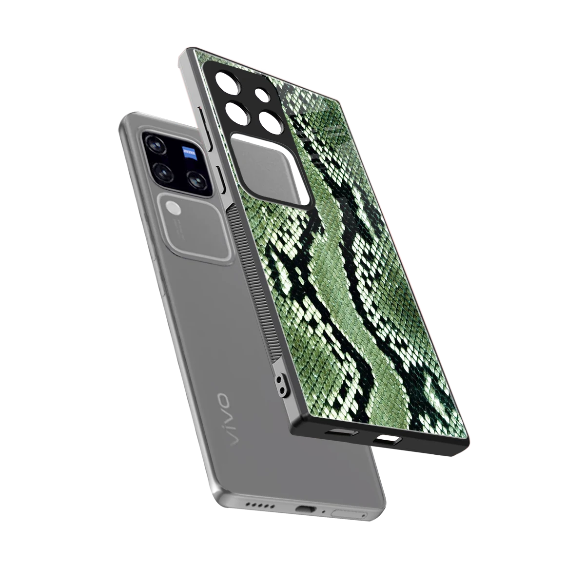 Venom Green sleekvivo v30 pro cover with tempered glass back and TPU edges
