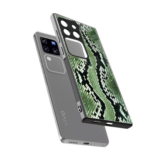 Venom Green sleekvivo v30 pro cover with tempered glass back and TPU edges