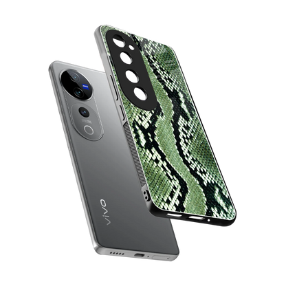 Venom Green sleek vivo v40 pro cover with tempered glass back and TPU edges
