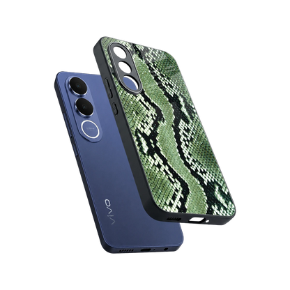 Venom Green sleek vivo v70 fe cover with tempered glass back and TPU edges