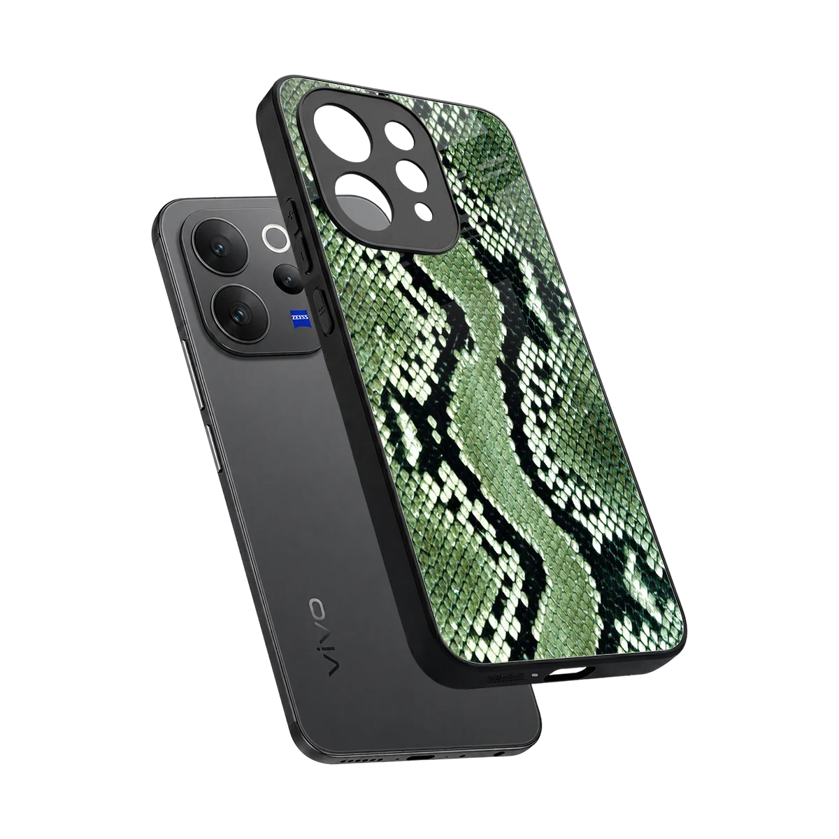 Venom Green sleek vivo v70 elite cover with tempered glass back and TPU edges