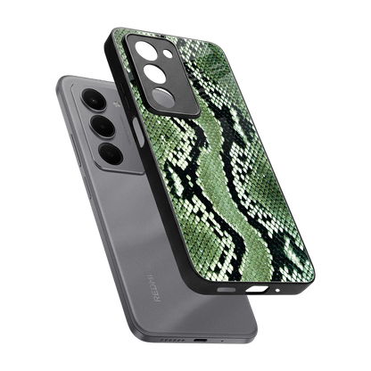 Venom Green sleek redmi 15 5g cover with tempered glass back and TPU edges