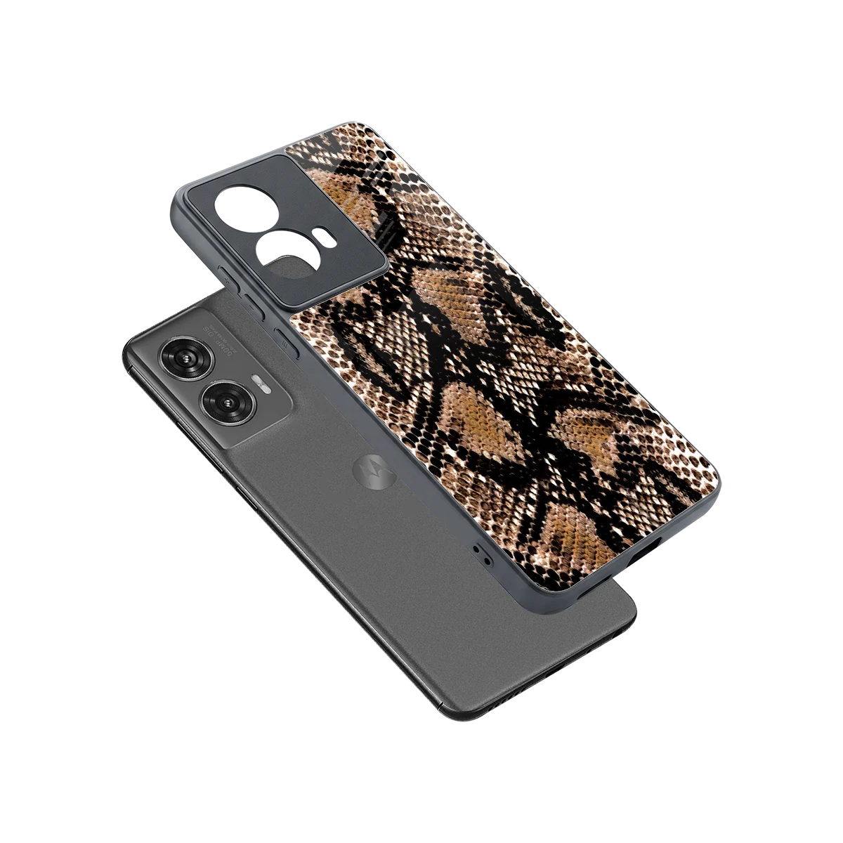 Venomous Luxe sleek motorola edge 50 fusion cover with tempered glass back and TPU edges