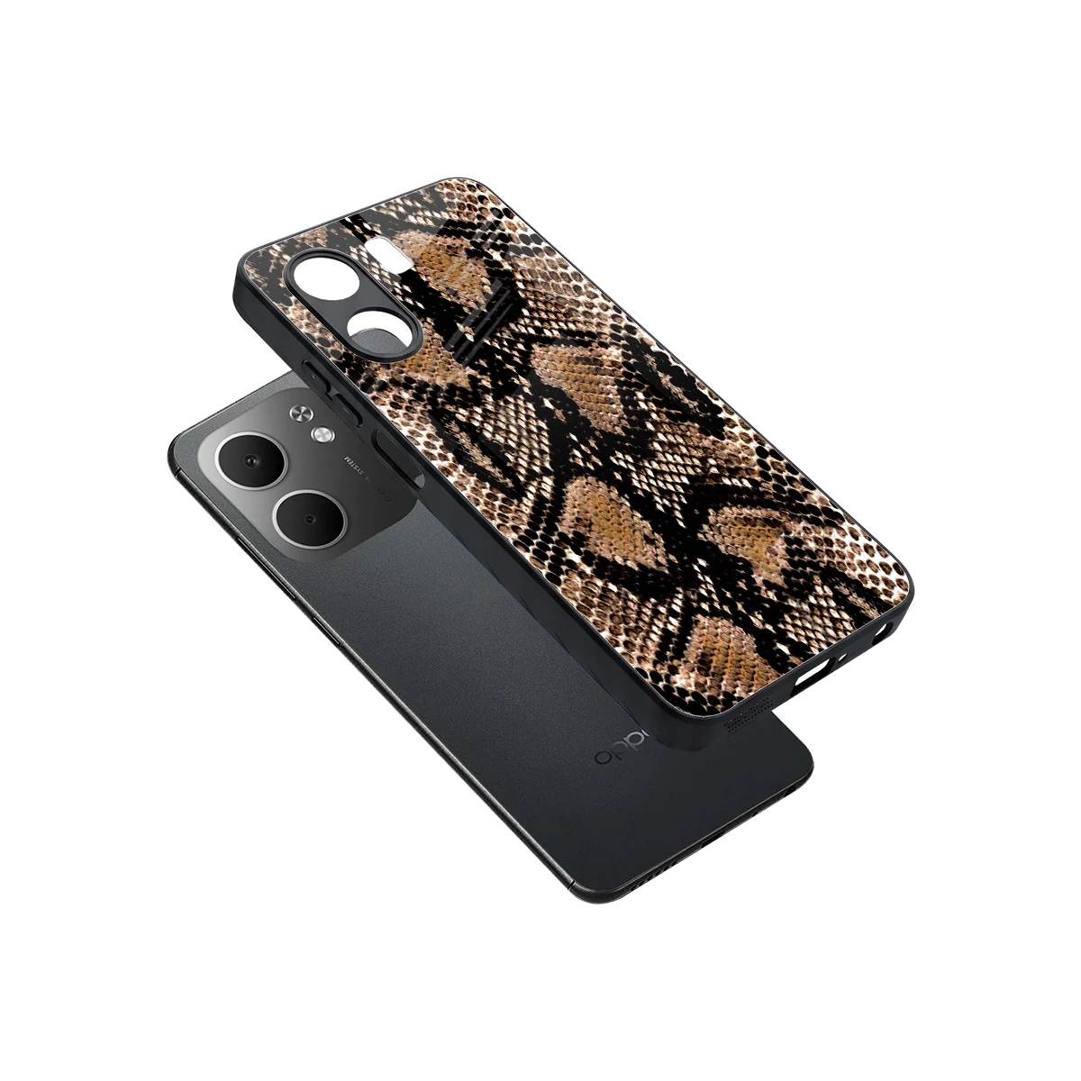 Venomous Luxe sleek oppo a5x 5g cover with tempered glass back and TPU edges