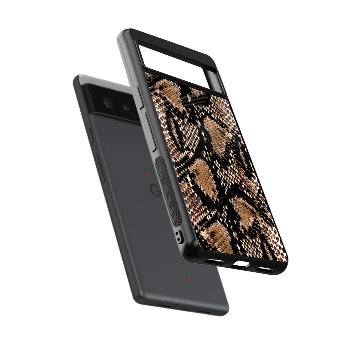 Venomous Luxe sleek google pixel 6a cover with tempered glass back and TPU edges