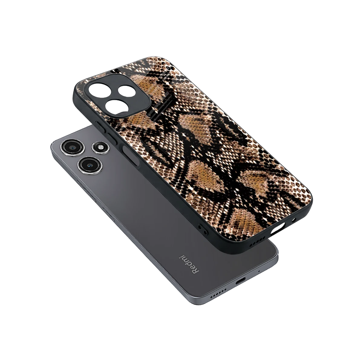 Venomous Luxe sleek redmi 12 5g cover with tempered glass back and TPU edges