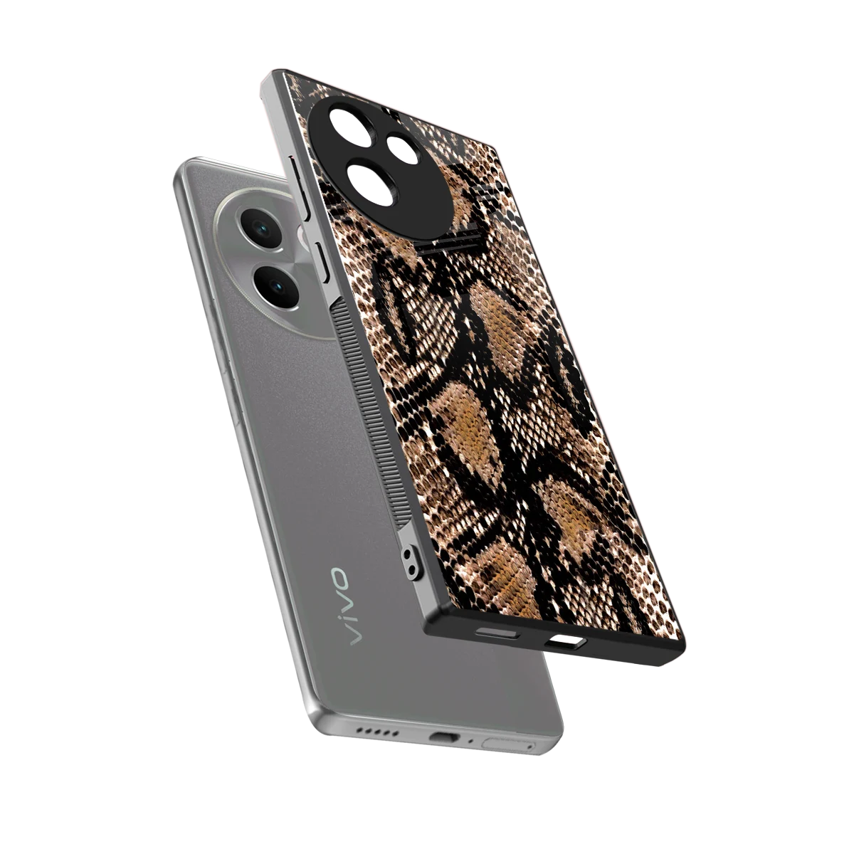 Venomous Luxe sleek vivo v30e cover with tempered glass back and TPU edges
