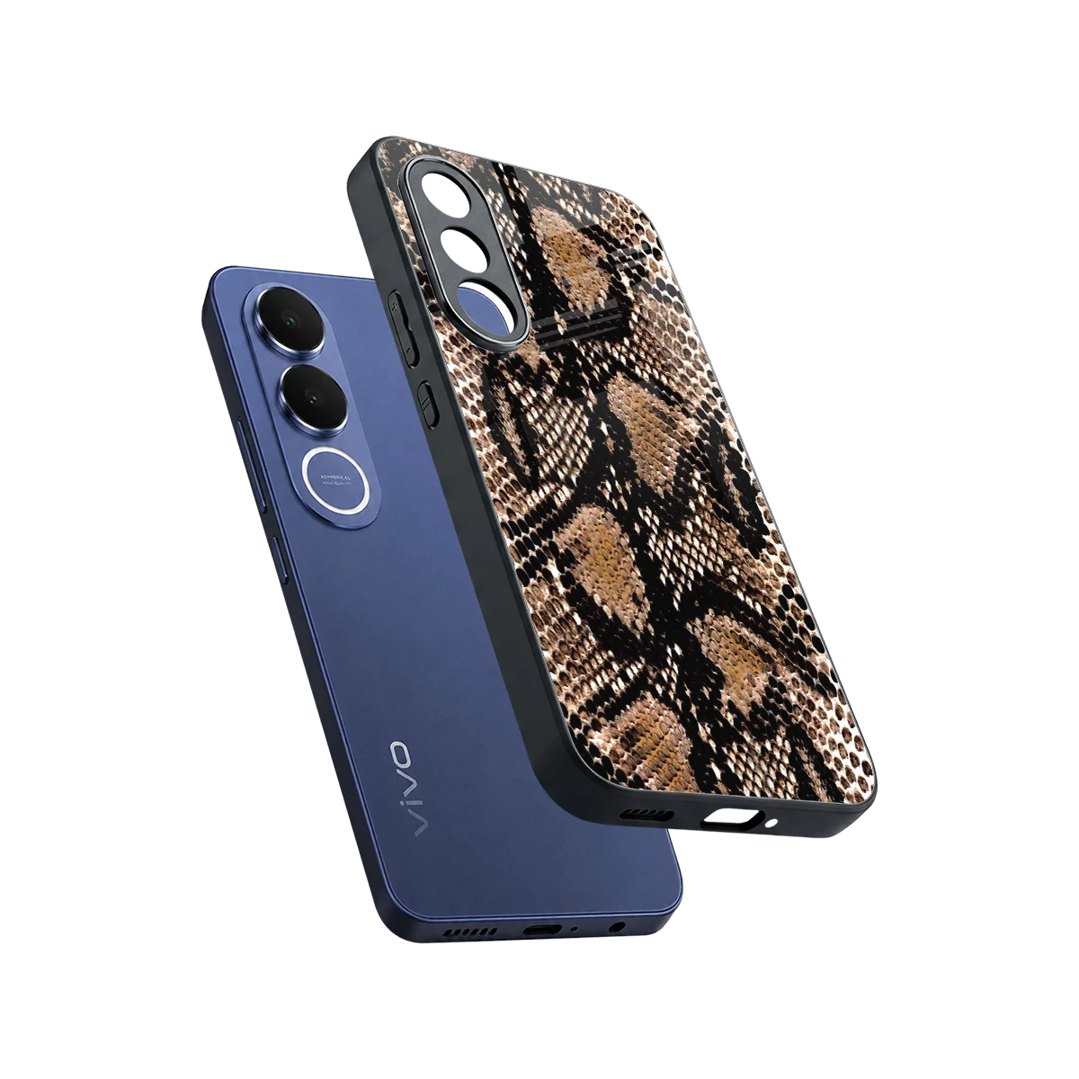 Venomous Luxe sleek vivo v70 fe cover with tempered glass back and TPU edges
