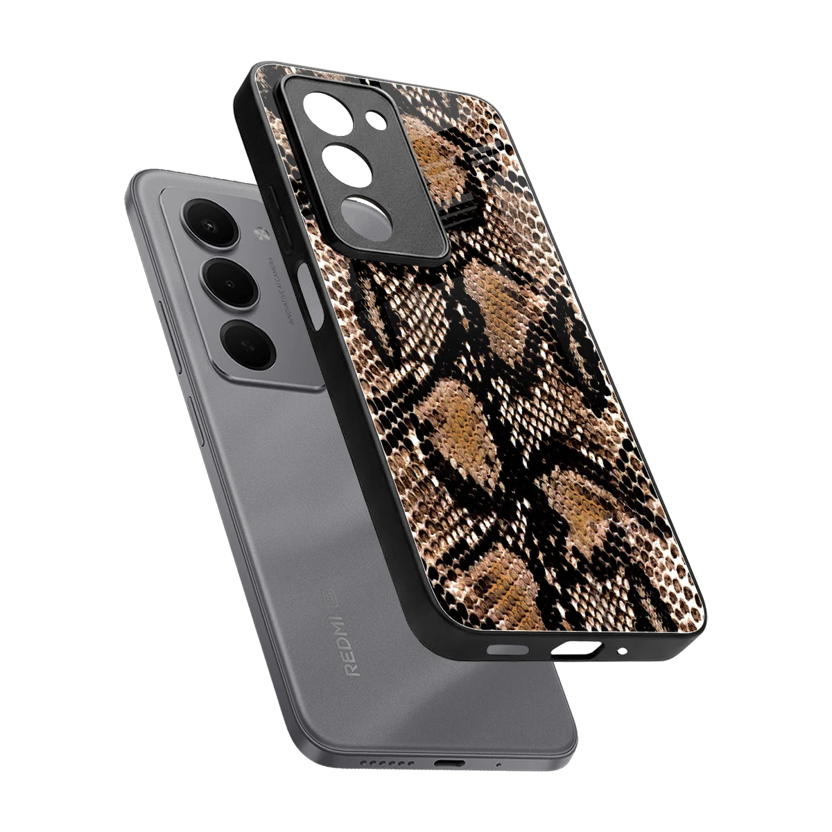 Venomous Luxe sleek redmi 15 5g cover with tempered glass back and TPU edges
