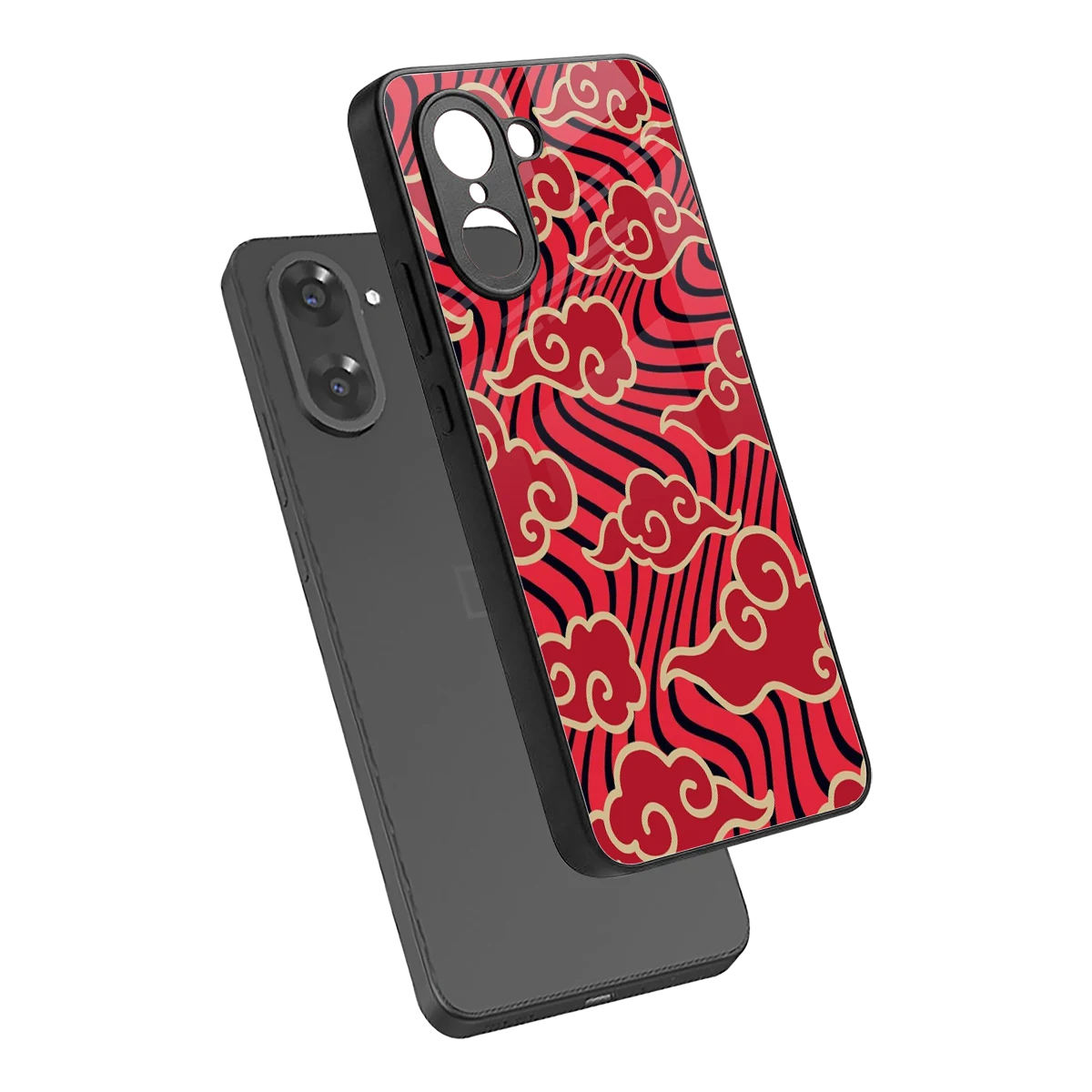 Vermilion Anime sleek oneplus nord ce5 5g cover with tempered glass back and TPU edges