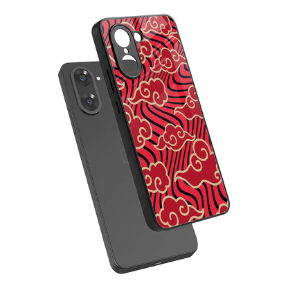 Vermilion Anime sleek oneplus nord ce5 5g cover with tempered glass back and TPU edges