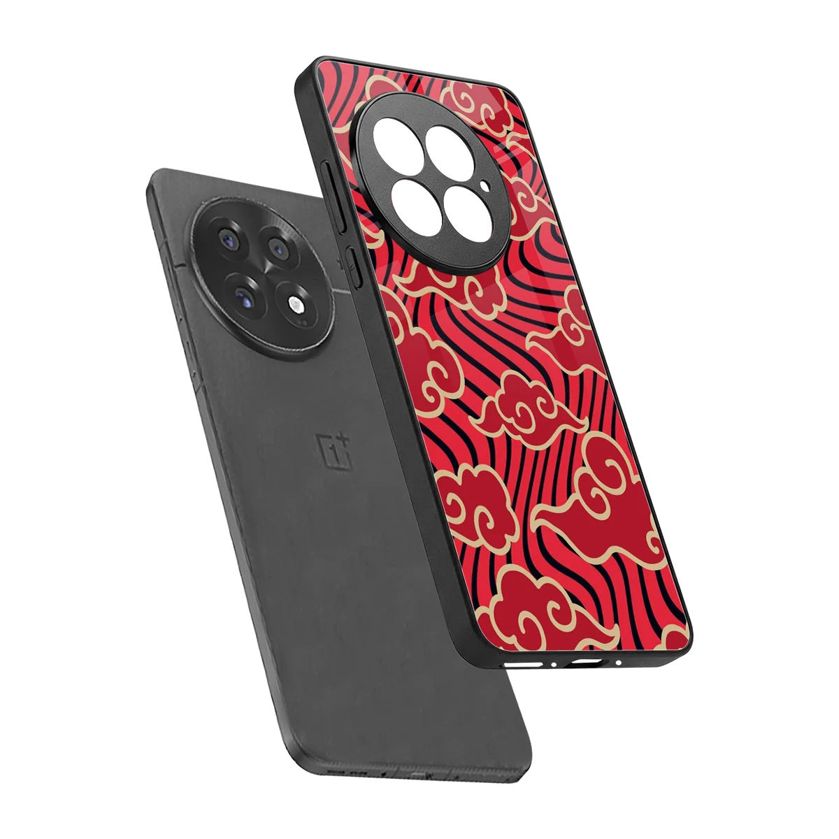 Vermilion Anime sleek oneplus 13 cover with tempered glass back and TPU edges