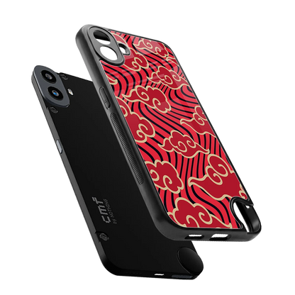 Vermilion Anime sleek cmf nothing phone 1 cover with tempered glass back and TPU edges