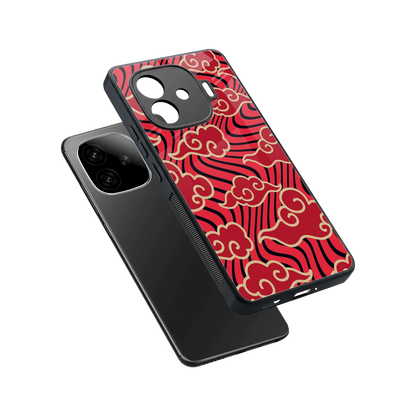 Vermilion Anime sleek iqoo neo 10r 5g cover with tempered glass back and TPU edges