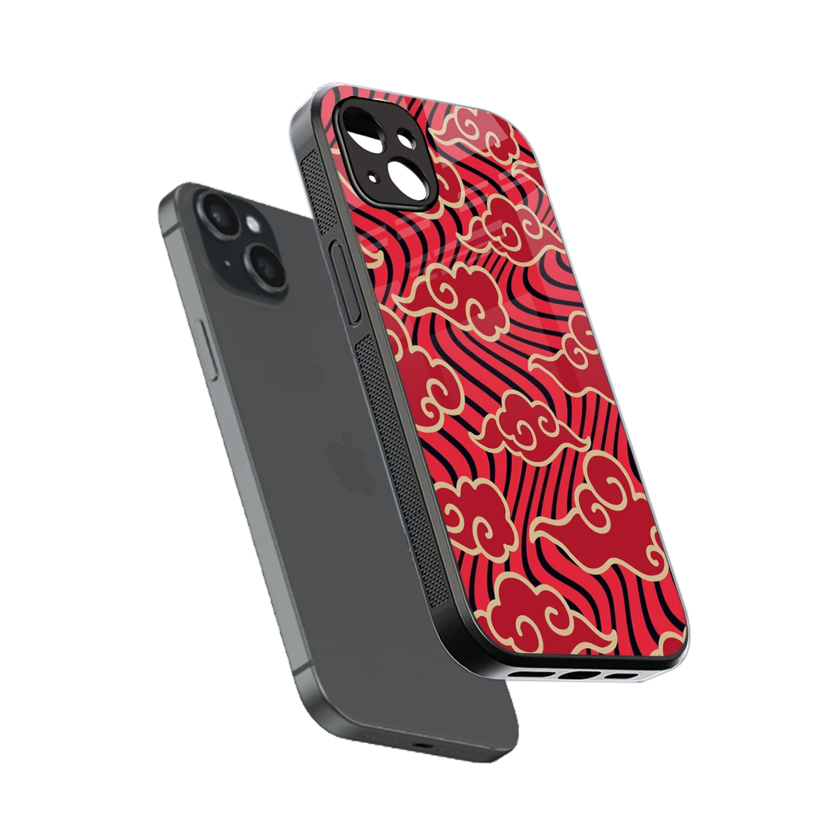 Vermilion Anime sleek iphone 14 plus cover with tempered glass back and TPU edges