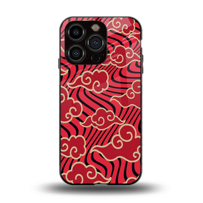 Vermilion Anime back phone cover | glass case for iphone 15 pro