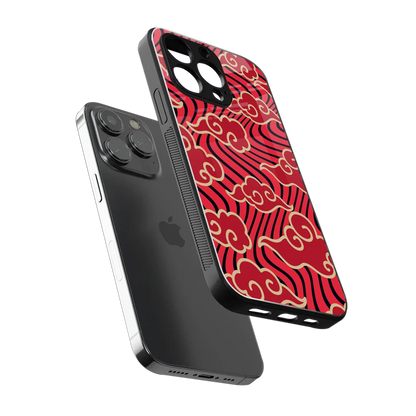 Vermilion Anime sleek iphone 15 pro cover with tempered glass back and TPU edges