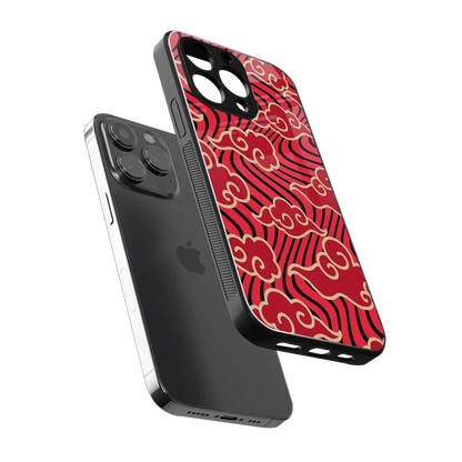 Vermilion Anime sleek iphone 16 pro max cover with tempered glass back and TPU edges