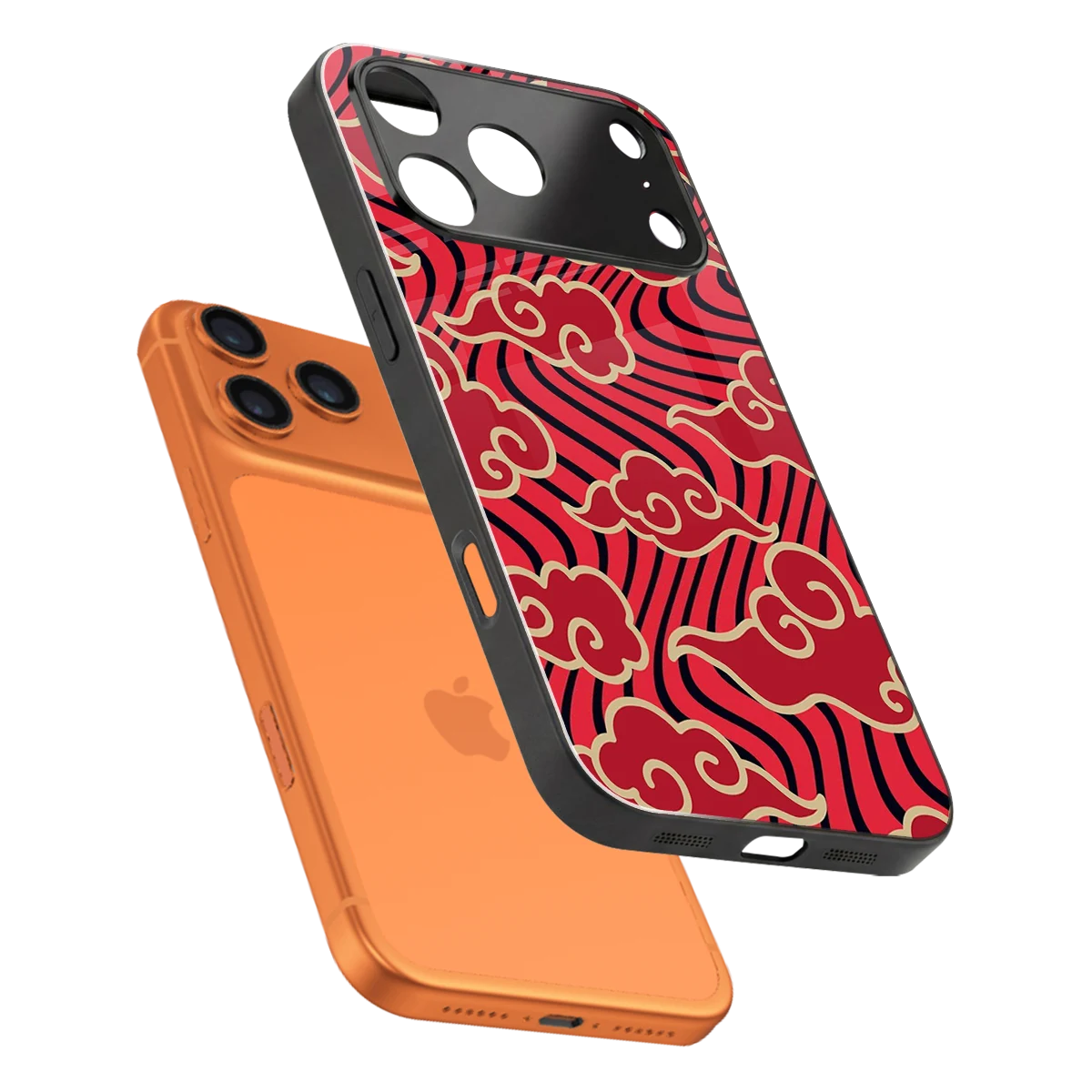 Vermilion Anime sleek iphone 17 pro cover with tempered glass back and TPU edges