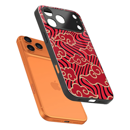 Vermilion Anime sleek iphone 17 pro cover with tempered glass back and TPU edges