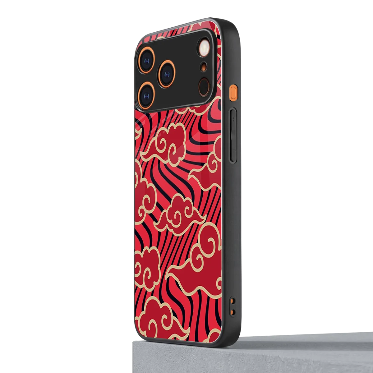 Vermilion Anime iphone 17 pro mobile cover | shockproof glass phone case