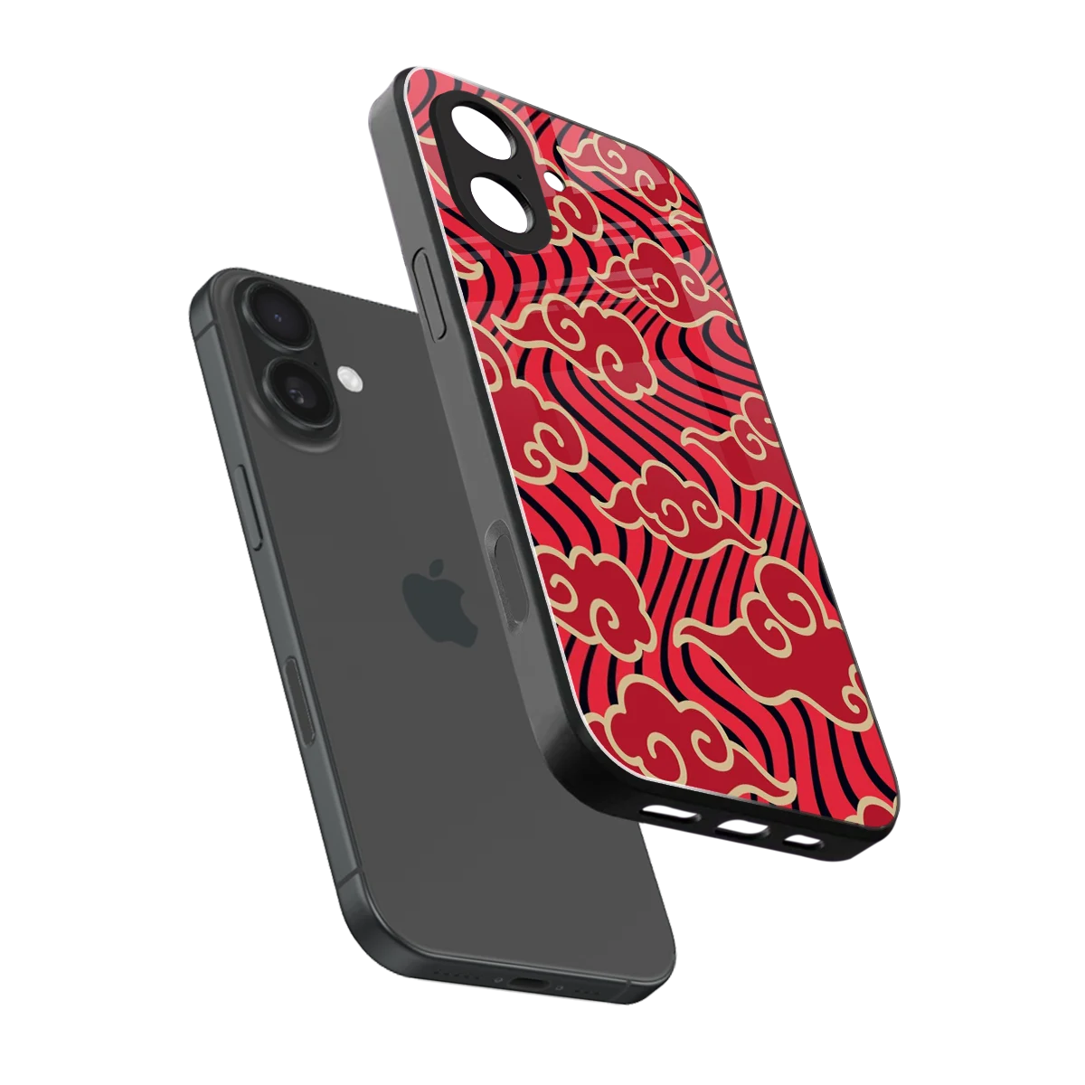 Vermilion Anime sleek iphone 17 cover with tempered glass back and TPU edges
