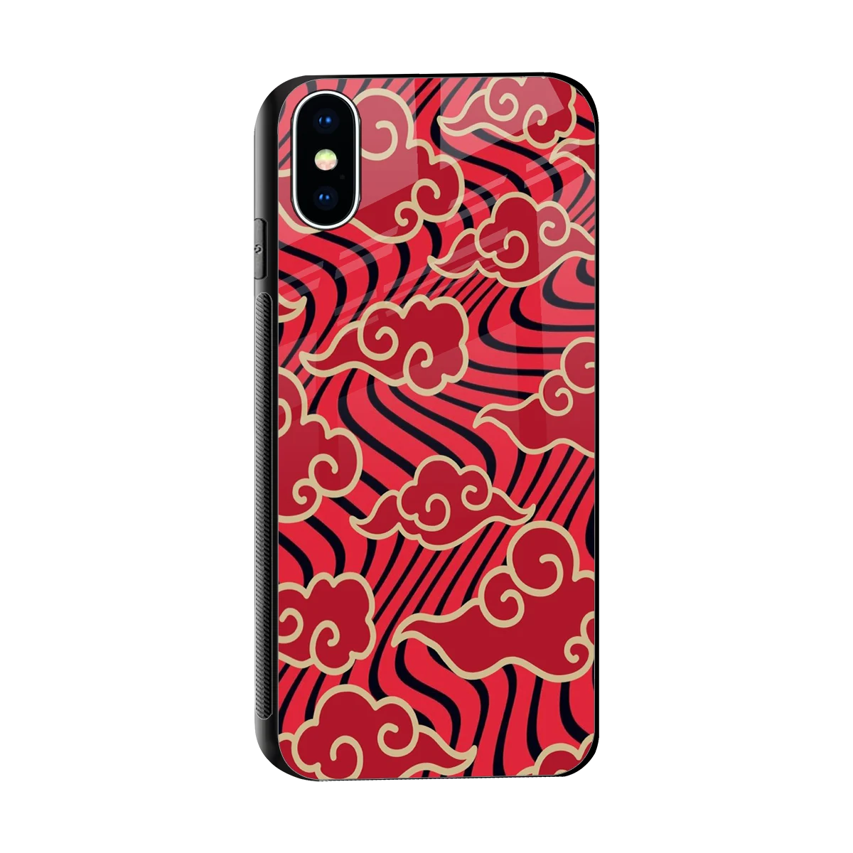 Vermilion Anime sleek iphone xs cover with tempered glass back and TPU edges