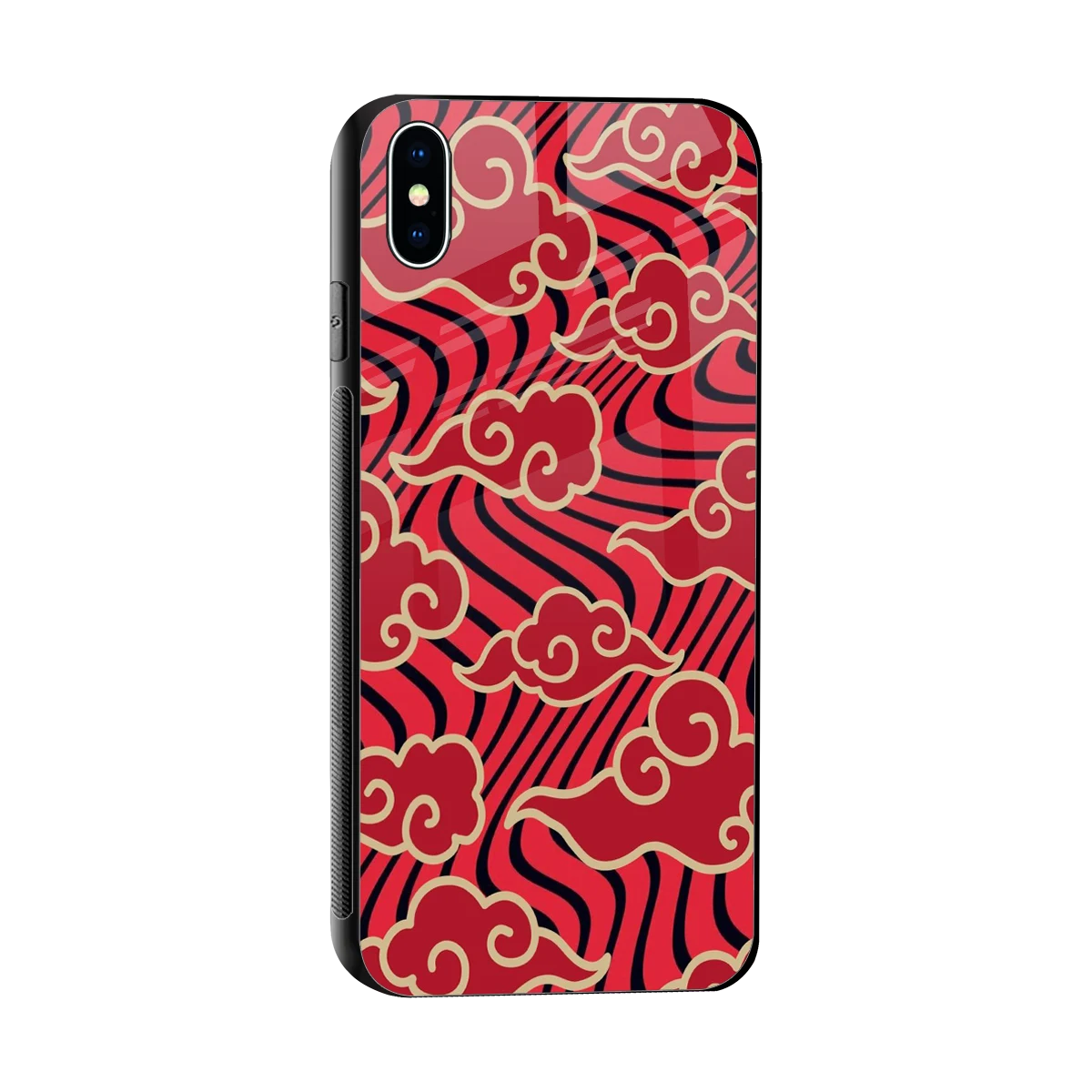 Vermilion Anime sleek iphone xs max cover with tempered glass back and TPU edges