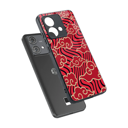 Vermilion Anime sleek motorola edge 40 neo 5g cover with tempered glass back and TPU edges